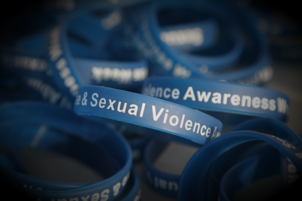 sexual violence awareness wristbands.
